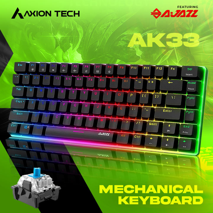 AJAZZ AK33 Keyboard - Rgb Gaming Keyboard - Mechanical Keyboard - 75% Wired Gaming Keyboard - Mechanical Gaming Keyboard - Mechanical - Wired Keyboard - Anti ghost KeyWired Gaming keyboard - Type C USB Cable - AK33 Gaming Keyboard