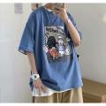 Korean Anime Oversized Short Sleeve T-shirt Men's Summer Loose Top T-shirt Men's Family Couple T-shirt. 