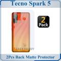 2Pcs Tecno Spark 5 Back Matte Protector Soft Skin Sheet Soft Film Protector For Tecno Spark 5. 