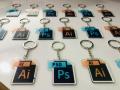 Software Photoshop AI Adobe Design Acrylic Keychain. 
