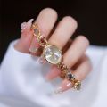 Women Oval Rainbow Gem Wristwatch Fashion Elegant Waterproof Bracelet Watch Small Clock. 