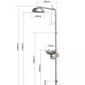 Stainless steel composite emergency shower eyewash vertical shower set, Compound emergency double eye washer, Emergency Eyewash and Shower Essential Safety Station,Emergency Eye Wash Station First Aid Eyewash Shower Stations with Large Cover Stainless St. 