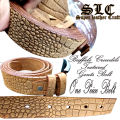 Men's Animal Print Textured Leather Belt Buffalo Leather Pin Buckle--Super Leather Craft--. 