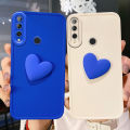 For Huawei P30 Lite Cover Fashion Klein Blue Love Heart Matte Phone Case Camera Lens Protection Soft Liquid Silicone Shockproof Protective Back Cover. 