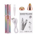 2 in 1 Rechargeable Hair Remover Trimmer for Women | Electric Flawless Hair Remover Machine | Painless Eyebrow Shaver, Lip, Chin, Mustache | Smooth and Gentle Hair Remover Trimmer | Precision Trimmer for Face, Nose, Arms | Rechargeable and Portable Razor. 