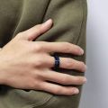 Men Rings Fashion Stainless Steel Stress Relieving Movable Chain Ring. 