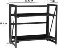 Coavas Folding Bookshelf Shoe Rack Storage Shelves 2 Tiers Stackable shelf Organizer. 
