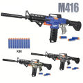 M416 Nerf Soft Darts Rechargeable Electric ToyGun 96 cm - Blue. 