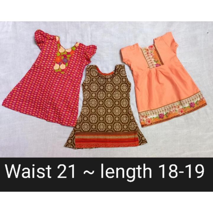 Lawn Fabric Frocks Pack of 3 For Baby Girl Random Design Multicolored Summer Stuff Daraz.pk