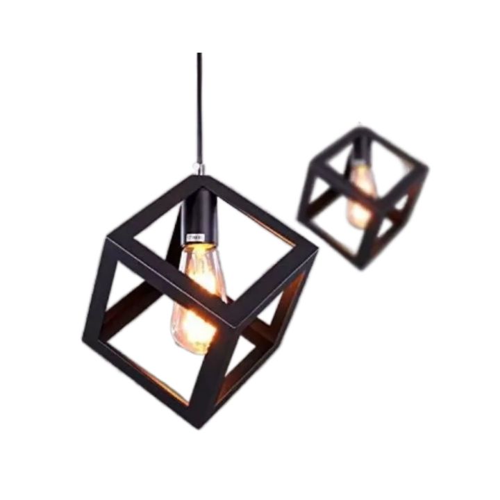 New Square Cube Hanging Light , Ceiling Light , Ceiling Lamp, Pendant Lamp, Pendant Light For Home, Office, TV Lounge, Bed Room, Led Light, Led Bulb, Filament Bulb (BULB NOT INCLUDED)