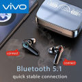 【COD+Ready Stock + FREE Shipping 】 VIVO TWS M19 bluetooth earphone 5.3 Waterproof Wireless Headphone 9D Stereo Sports Earbuds LED Microphoe. 