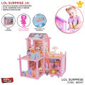 L.O.L. Surprise! Real Wood Doll House With New Family & 25+ Surprises Doll Set Toy Princess Playset Perfect Gift For Your Baby Girl Multicolor. 