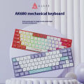 AJAZZ Ak680 Wired Mechanical Keyboard Abs Keycap 68 Key Hot Swappable Gaming Mechanical Keyboard Mixed Color Lighting. 