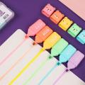 Cute Mini Bear Fluorescent Pen Plastic Kawaii Small Highlighter Painting Art Marker Student Stationery Color Marker Pens Fashion. 