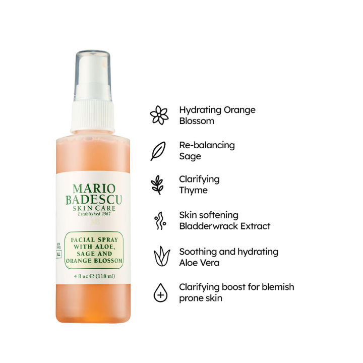 Vegas - Mario Badescu Facial Spray With Aloe Vera Sage & Orange Blossom 118ml