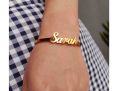 MirzaJee Name Bracelet Any Name Bracelet 24K Gold Plated Any Name Custom Made Personalized Gift Simple Bracelet For Men/Women. 