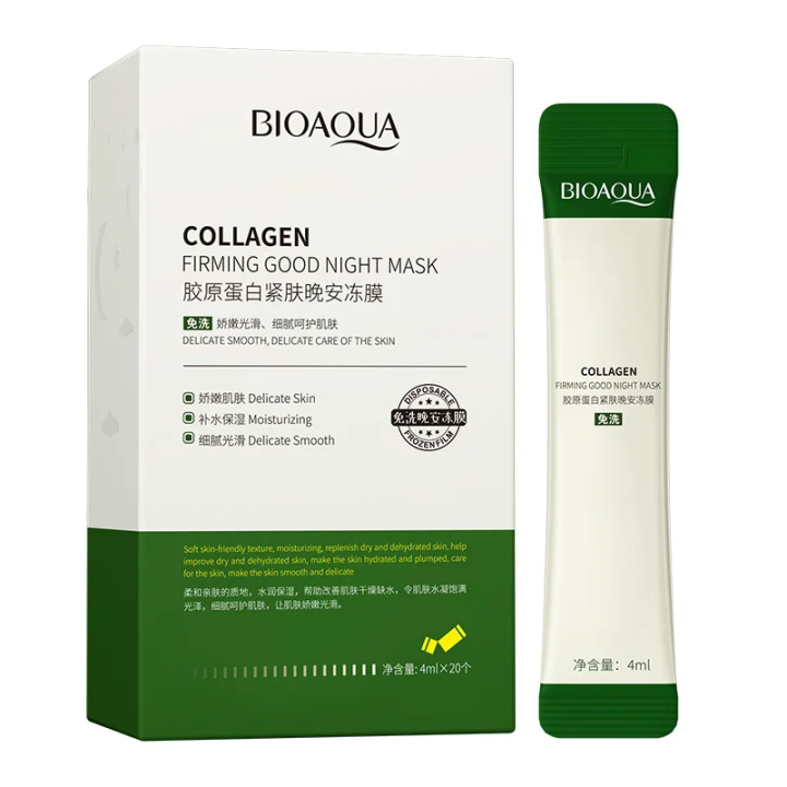 BIOAQUA Collagen Firming Sleeping Mask - Anti Aging Skin Nourishing Gel Mask - 4ml*20  BQY92885