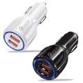 USB Car Charger Quick Charge 3.0 QC3.0 QC2.0 3A 5V Type C Fast Car USB Charger For Tablet Phone（black). 