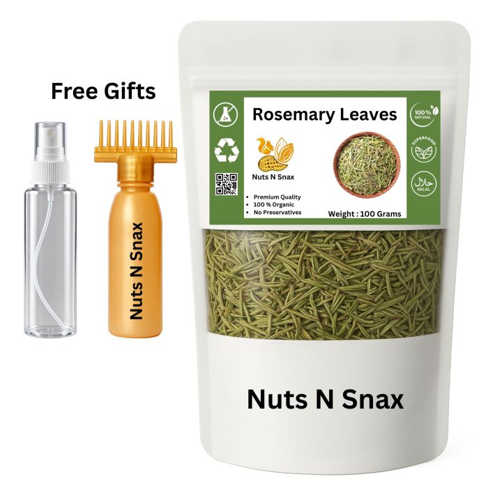Rosemary Leaves dry 100 Grams | Rosemery Leaves | Rosemerry Leaves for Hair Growth | Rose Marry Leaf 100 Grams by Nuts N Snax