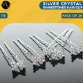 Silver Crystal Rhinestones Hair Clip, 20 Pcs Rhinestone Hair Pins Clips, Hair Styling Tools, Women Headwear Decorative Hair Accessories. 