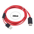 Mobile Phone Adapter Cable 1080p High Resolution Micro Usb 11-pin to Hdmi-compatible Adapter Cable for Phone Laptop Tv Screen Sync Video Converter Cord. 