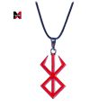 XM Anime Game Berserk Logo Necklace Metal Pedant Jewelry With Beaded Chain For Women And Men. 