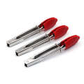 Small Tongs With Silicone Tips 7 Inch Kitchen Tongs – Set Of 3 - Perfect For Serving Food, Cooking, Salad, Grilling Red. 