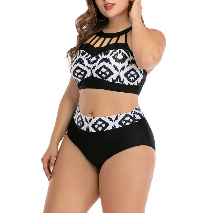 Women%20%20Printing%20Backless%20Bikini%20Top%20Fashion%20High%20Waist%20Plus%20Size%20Plain%20Thong%20Two%20Piece%20Set%20-%20Image%205