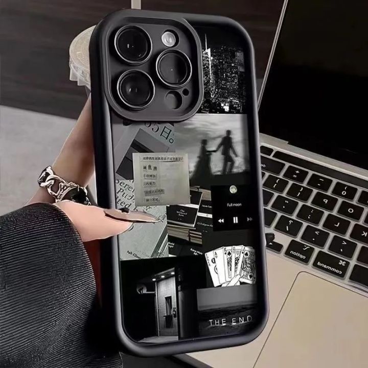 For Infinix Hot 50 4G 5G Soft Matte Silicon Retro Cool Shadow Couple Phone Case Shockproof Protective Cover