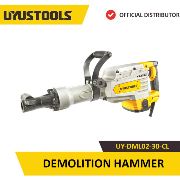 1700W Demolition Hammer With 360° Rotating Auxiliary Handle, Hex chuck, Stronger Applicability and Large Trigger Switch - UYUSTOOLS UY-DML02-30-CL