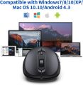 Bluetooth Wireless Optical Mouse Portable Silent Multi Device Ergonomic Mice BT1 BT2 2.4G for Windows Mac Laptop Computer Black. 