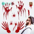 Peel Stick Car Decal Spooky Halloween Window Stickers Easy to Apply Handprint Footprint Design for Car Home Decor Perfect for Halloween Party Unique Scary Car Sticker. 