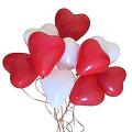 50 Red & White Heart Shape  Balloons Pack For Birthday Decoration & Anniversary & Wedding Balloons Decoration. 