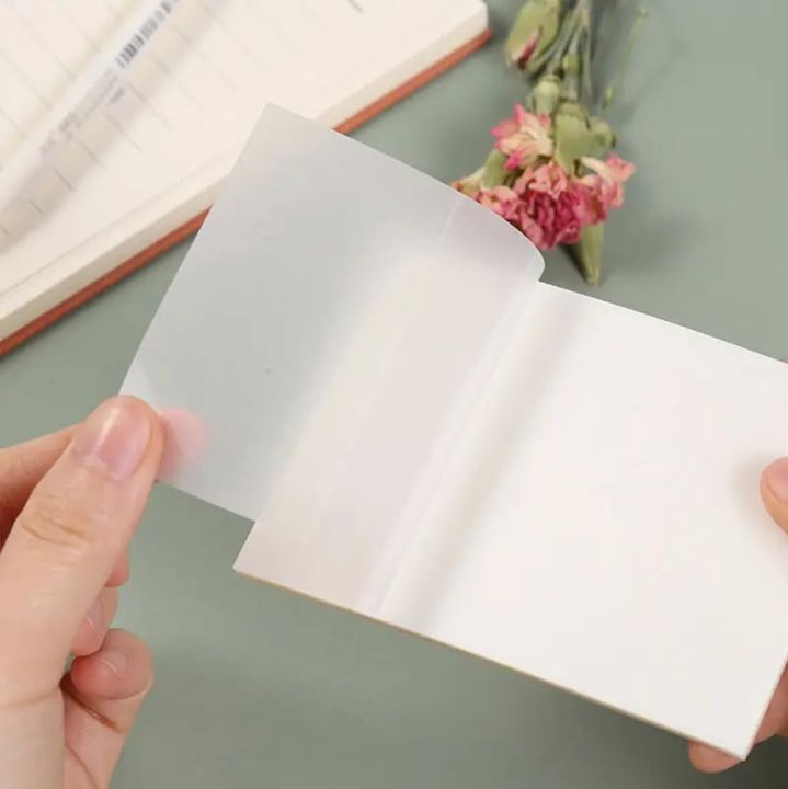 Transparent Sticky Notes (3x3 inch) Translucent Clear Sticky Notes Waterproof Self-Adhesive Translucent Pads for Books Annotation, Sticky Notes for  Removable Perfect for College Essentials Books and Office Stationery Art and Craft  Pack of 1