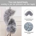 AL-MEHRAN  Microfiber Feather Duster, Bendable & Extendable, 100 inches Expandable Handle, Grey (Feather Dusters). 