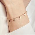 Korean Jewellery Gold Moon Star Bracelets For Girls - Gold Chain Hand With Star Moon Shining Female Jewellery For Girls. 