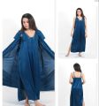 Nighty Set 2 Piece Night Wear For Women / Sleepwear Nighty (GOWN + Inner Dress) Black. 