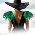 Feather Cape Shawl Gothic Layered Feather Shoulder Wrap Roles Play Dress up Collar for Festivals. 