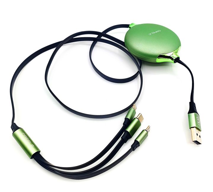 Fancy 3 in 1 Orignal Cable Fast Charging Micro USB Data Cable Inch Tape Style - Imported High Quality - Fast Charging Cable Iphone - Type C & Android