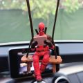 Car Interior Decoration Mini Figure Auto Rearview Mirror Hanging Pendant Deadpool Figure For Car Accessories Office Home Decor. 