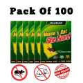 Mouse Glue Trap ( Pack of 100 ) - Mouse Glue Board - Rat Killer Trap - Rat Killer Glue Book - Rat Killer Glue Mat Mouse Book. 