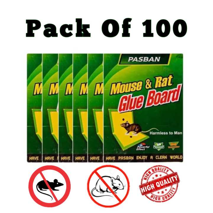 Mouse Glue Trap ( Pack of 100 ) - Mouse Glue Board - Rat Killer Trap - Rat Killer Glue Book - Rat Killer Glue Mat Mouse Book