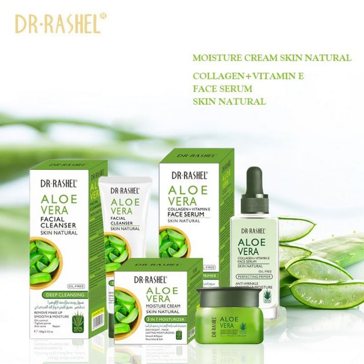 Dr.Rashel Aloe Vera 3 In 1 Moisture Cream Skin Natural Collagen+Vitamin E Face Serum Skin Natural
