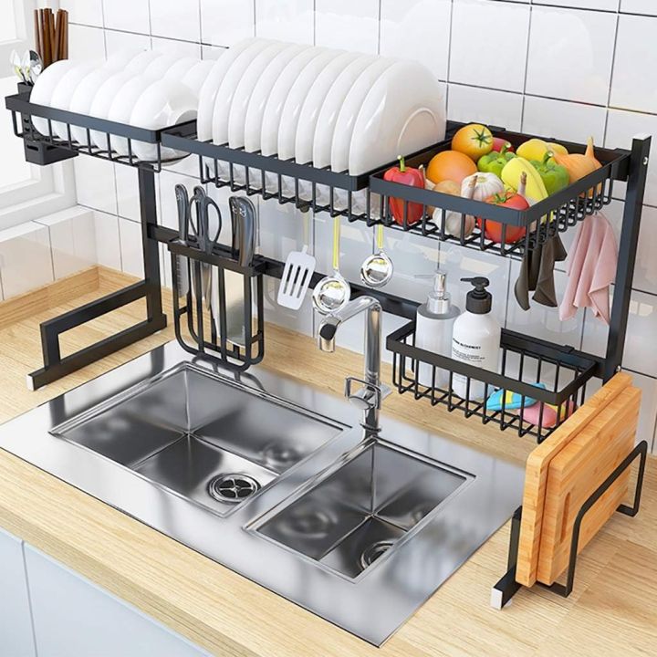 Over%20The%20Sink%20Dish%20Drying%20Rack%20with%20Fruit%20Basket%20Kitchen%20Counter%20Bowl%20Fork%20Cup%20Spoon%20Dish%20Drainer%20Dishrack%20Matte%20Black%20-%20Image%209