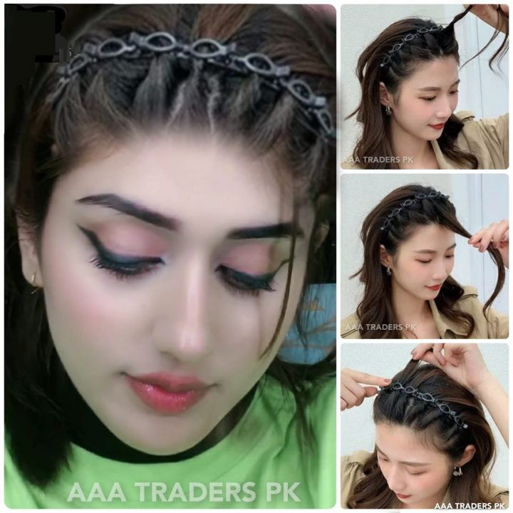 Headband Double Layer Twist Plait Headband Hair Tools Bangs Hairstyle Hairpin Multi-Layer Hollow Woven