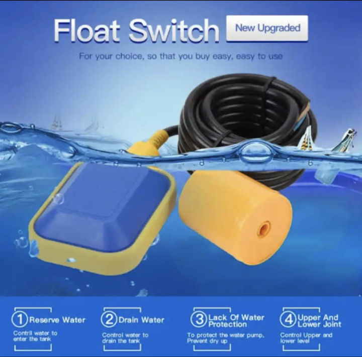 Automatic Liquid Water Float Switch Fluid Level Controller Water-Saver Water-Tank Automatic Water Pump Controller Sensor 2M