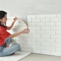 3D Brick Wall Stickers PE Foam High Self-Adhesive Wallpaper Peel and Stick 3D Art Wall Brick Room Panels for TV Walls, Sofa Background Wall Decor (White). 