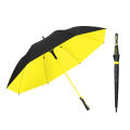 Long Handle Folding Waterproof Full Fiber Straight Golf Umbrella thickened color matching Handle High-End Business Umbrella - Yellow & Black. 