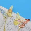 Elegant Bookmarks Gift-Ready Exquisite Pendant Metal Bookmark Hollow Flower Bookmark for Student Supplies Book Lovers Reading. 