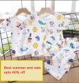 END SUMMER SALE kids printed sleeveless shorts dress set (One shirt and 1 shorts set). 
